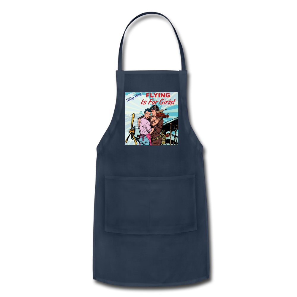 Flying Is For Girls - Adjustable Apron - navy