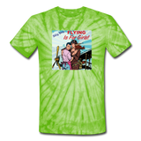 Flying Is For Girls - Unisex Tie Dye T-Shirt - spider lime green