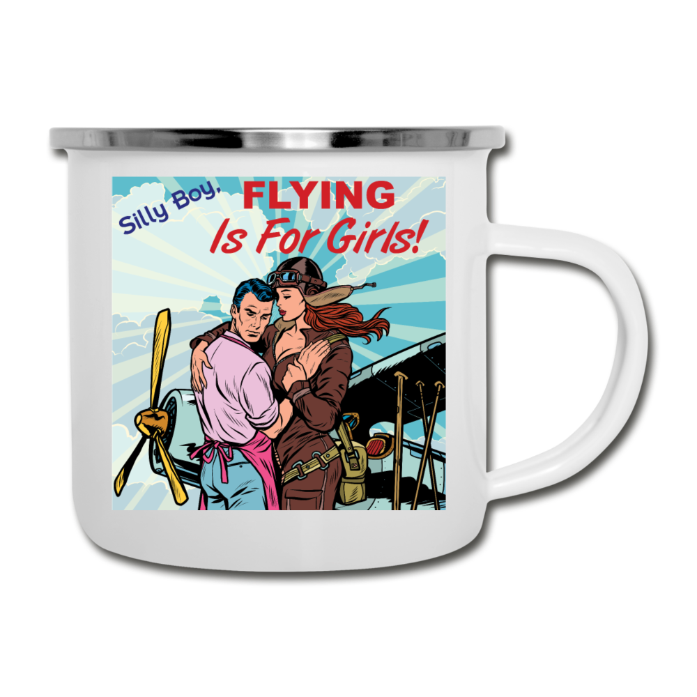 Flying Is For Girls - Camper Mug - white