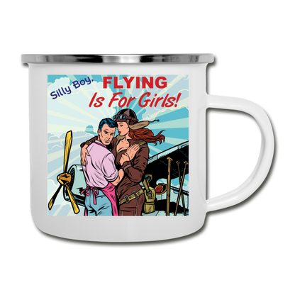 Flying Is For Girls - Camper Mug - white