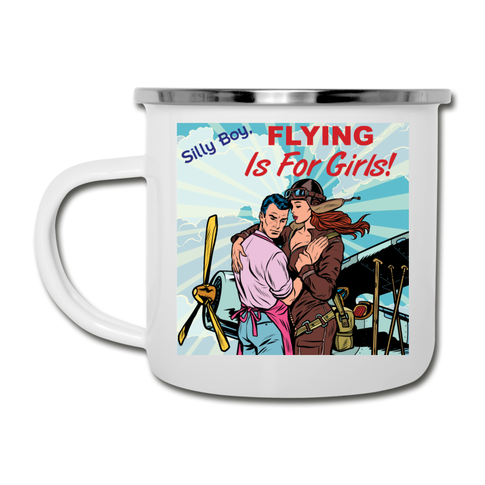 Flying Is For Girls - Camper Mug - white