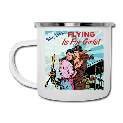 Flying Is For Girls - Camper Mug - white