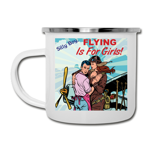 Flying Is For Girls - Camper Mug - white