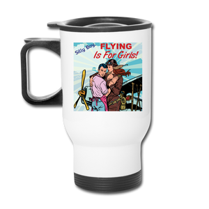 Flying Is For Girls - Travel Mug - white