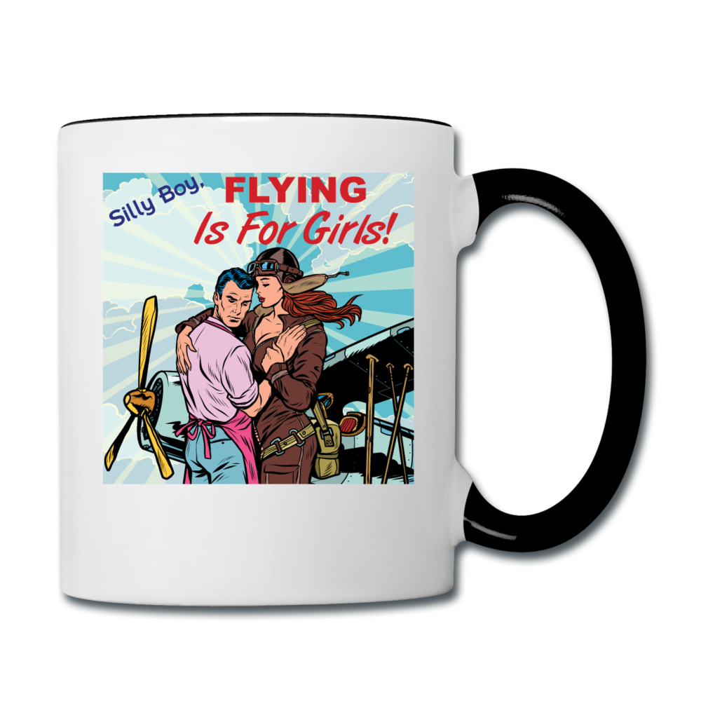 Flying Is For Girls - Contrast Coffee Mug - white/black