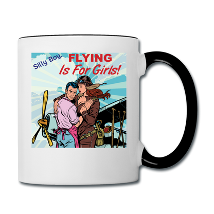 Flying Is For Girls - Contrast Coffee Mug - white/black