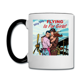 Flying Is For Girls - Contrast Coffee Mug - white/black