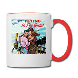 Flying Is For Girls - Contrast Coffee Mug - white/red