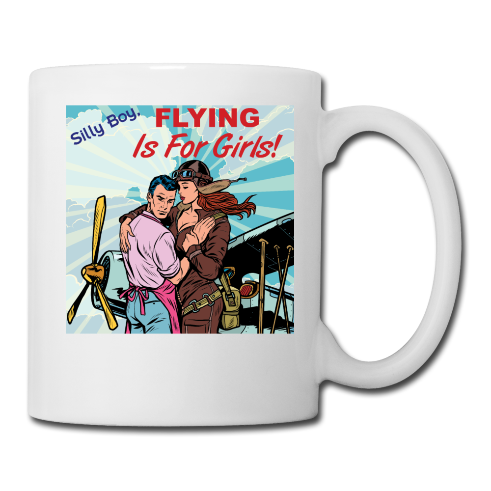 Flying Is For Girls - Coffee/Tea Mug - white