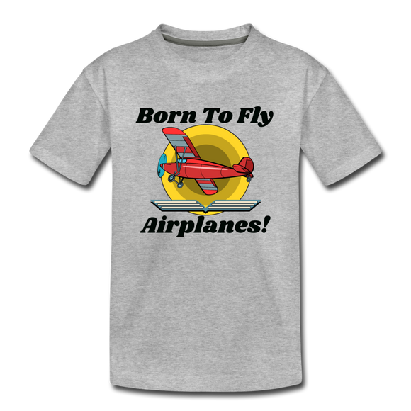 Born To Fly - Airplanes - Kids' Premium T-Shirt - heather gray