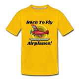 Born To Fly - Airplanes - Kids' Premium T-Shirt - sun yellow