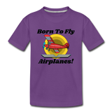 Born To Fly - Airplanes - Kids' Premium T-Shirt - purple