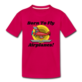 Born To Fly - Airplanes - Kids' Premium T-Shirt - dark pink