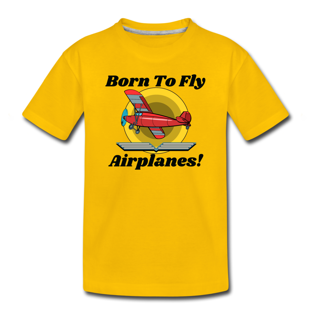 Born To Fly - Airplanes - Toddler Premium T-Shirt - sun yellow