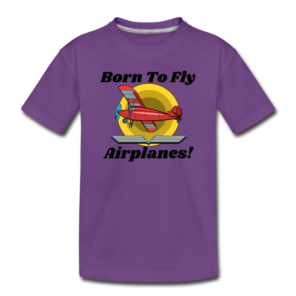 Born To Fly - Airplanes - Toddler Premium T-Shirt - purple