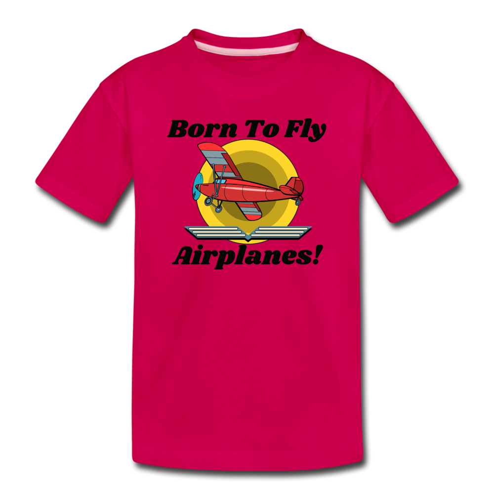 Born To Fly - Airplanes - Toddler Premium T-Shirt - dark pink