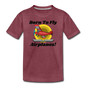 Born To Fly - Airplanes - Toddler Premium T-Shirt - heather burgundy