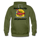 Born To Fly - Airplanes - Men’s Premium Hoodie - olive green