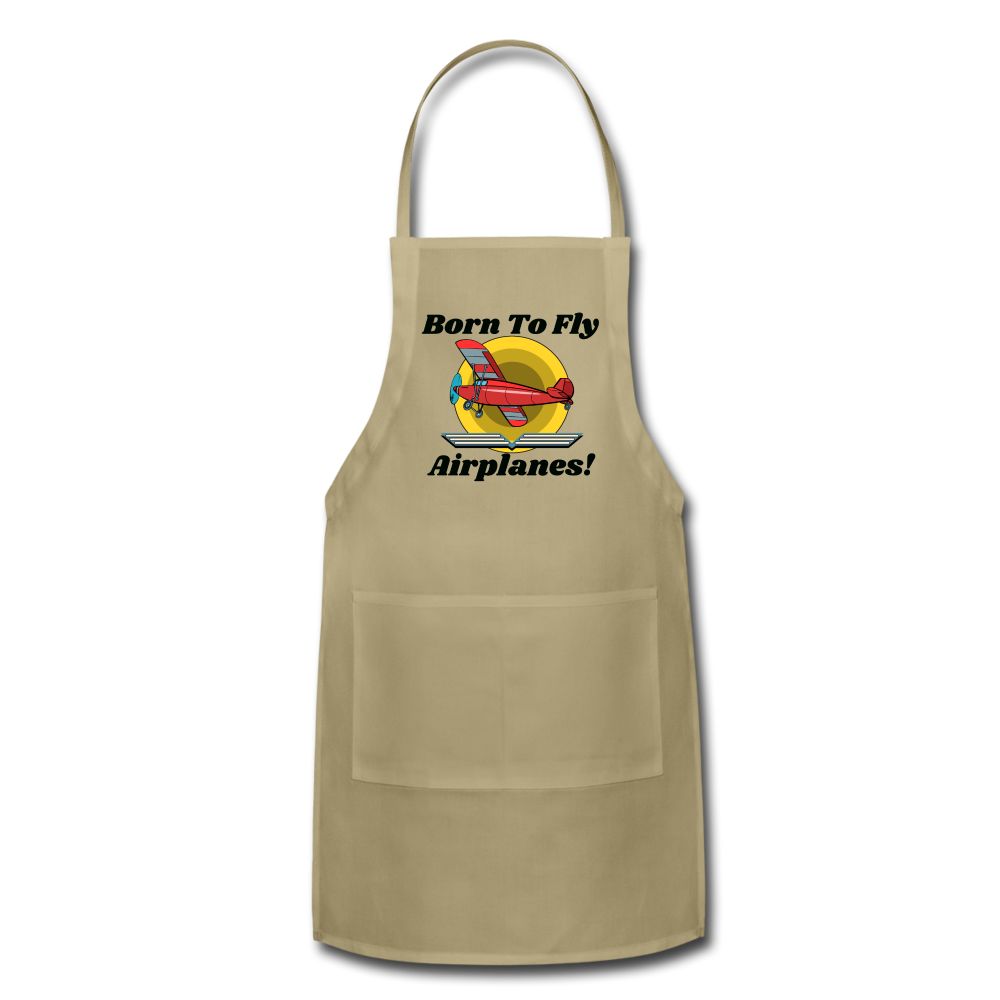 Born To Fly - Airplanes - Adjustable Apron - khaki