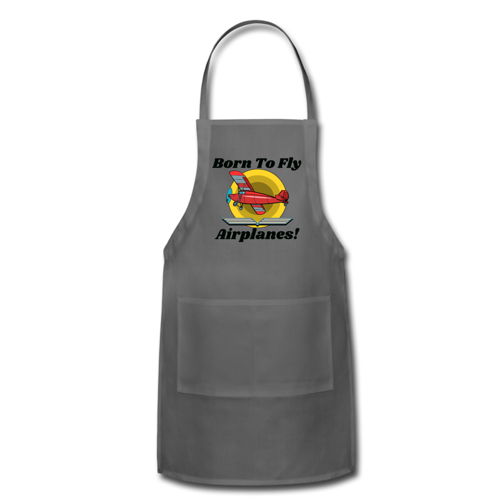 Born To Fly - Airplanes - Adjustable Apron - charcoal