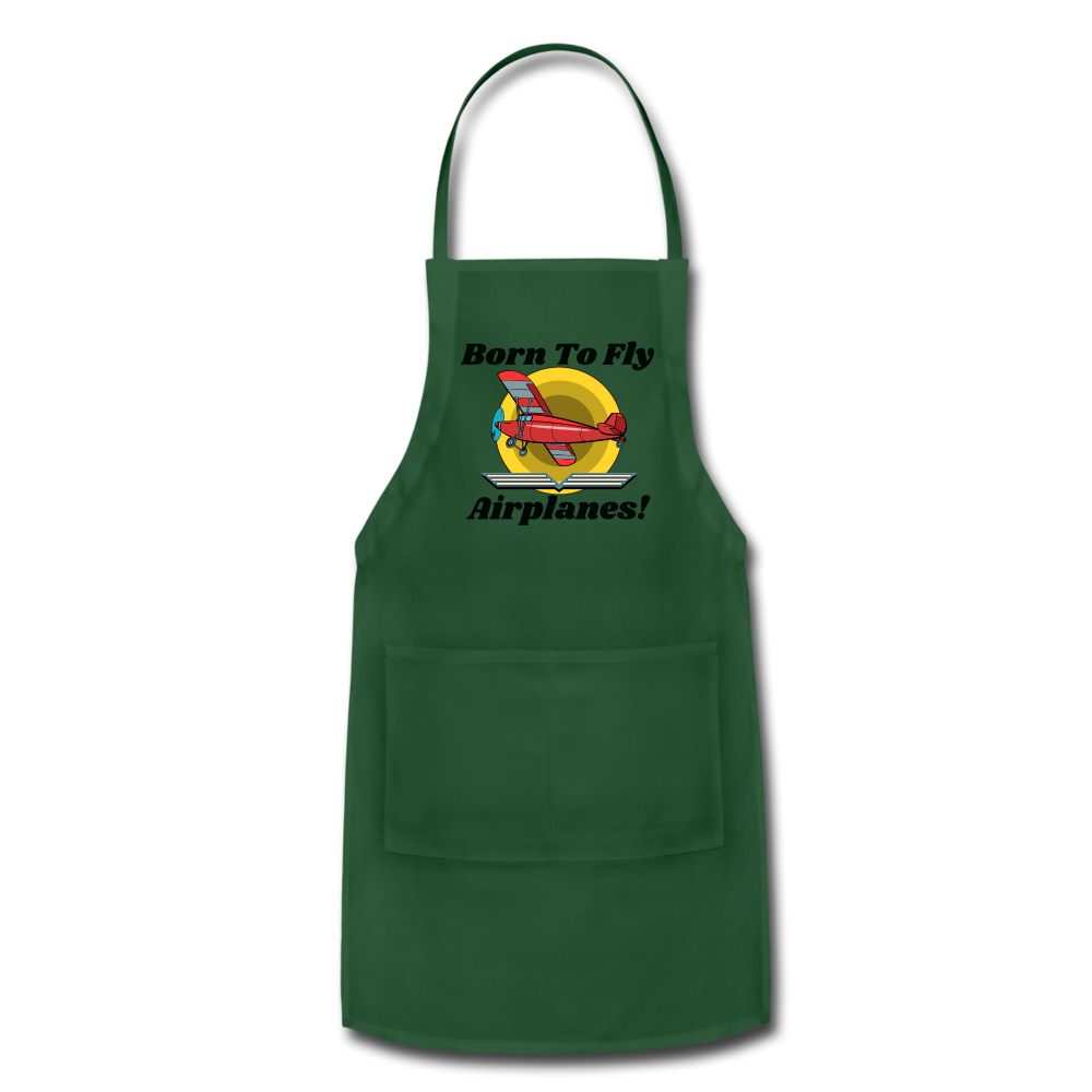 Born To Fly - Airplanes - Adjustable Apron - forest green