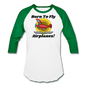 Born To Fly - Airplanes - Baseball T-Shirt - white/kelly green