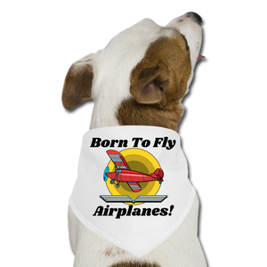 Born To Fly - Airplanes - Dog Bandana - white