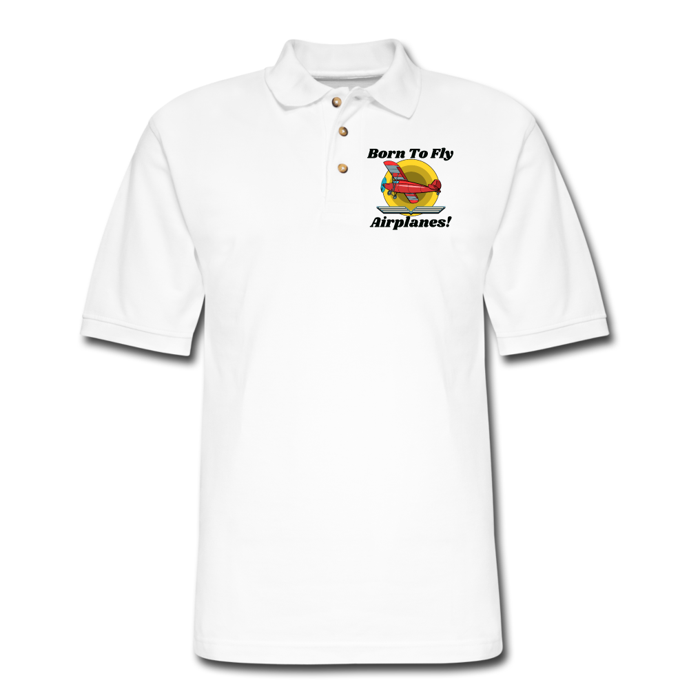 Born To Fly - Airplanes - Men's Pique Polo Shirt - white