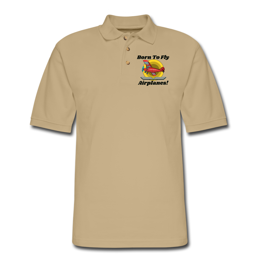 Born To Fly - Airplanes - Men's Pique Polo Shirt - beige