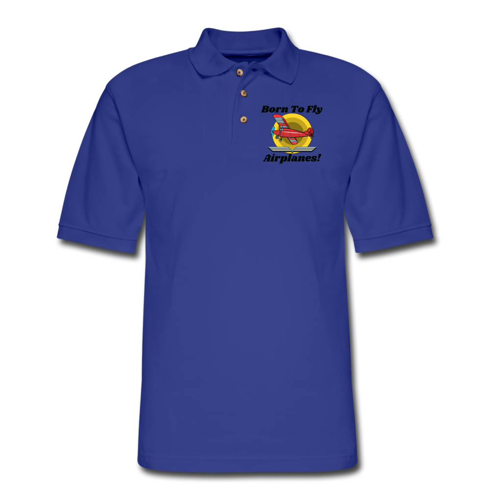 Born To Fly - Airplanes - Men's Pique Polo Shirt - royal blue