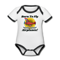 Born To Fly - Airplanes - Organic Contrast Short Sleeve Baby Bodysuit - white/black