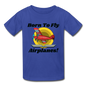 Born To Fly - Airplanes - Hanes Youth Tagless T-Shirt - royal blue