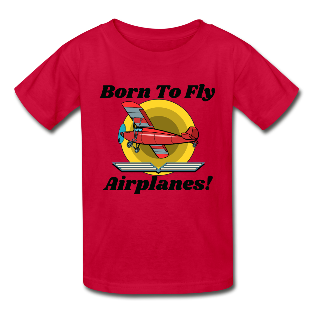 Born To Fly - Airplanes - Hanes Youth Tagless T-Shirt - red