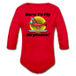 Born To Fly - Airplanes - Organic Long Sleeve Baby Bodysuit - red