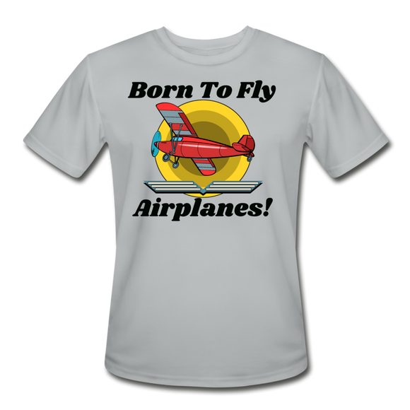 Born To Fly - Airplanes - Men’s Moisture Wicking Performance T-Shirt - silver