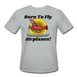 Born To Fly - Airplanes - Men’s Moisture Wicking Performance T-Shirt - silver