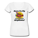 Born To Fly - Airplanes - Women's Scoop Neck T-Shirt - white