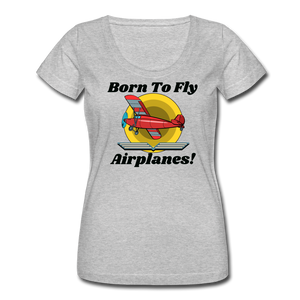 Born To Fly - Airplanes - Women's Scoop Neck T-Shirt - heather gray