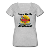 Born To Fly - Airplanes - Women's Scoop Neck T-Shirt - heather gray