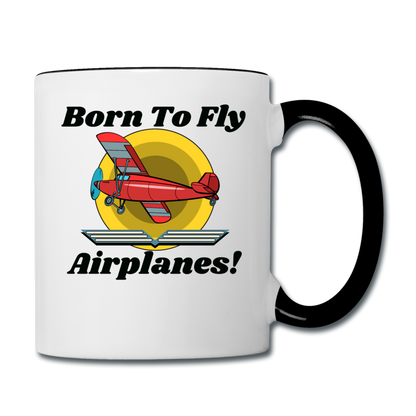 Born To Fly - Airplanes - Contrast Coffee Mug - white/black