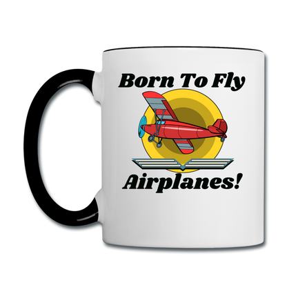 Born To Fly - Airplanes - Contrast Coffee Mug - white/black