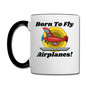 Born To Fly - Airplanes - Contrast Coffee Mug - white/black