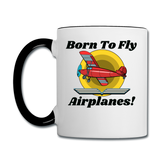 Born To Fly - Airplanes - Contrast Coffee Mug - white/black