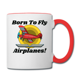Born To Fly - Airplanes - Contrast Coffee Mug - white/red
