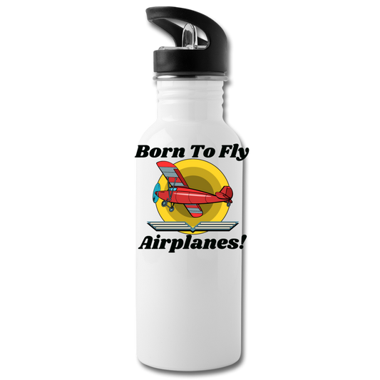 Born To Fly - Airplanes - Water Bottle - white