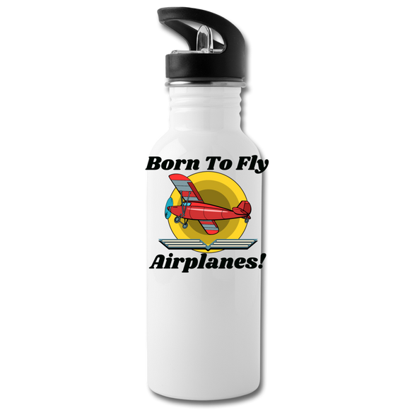 Born To Fly - Airplanes - Water Bottle - white