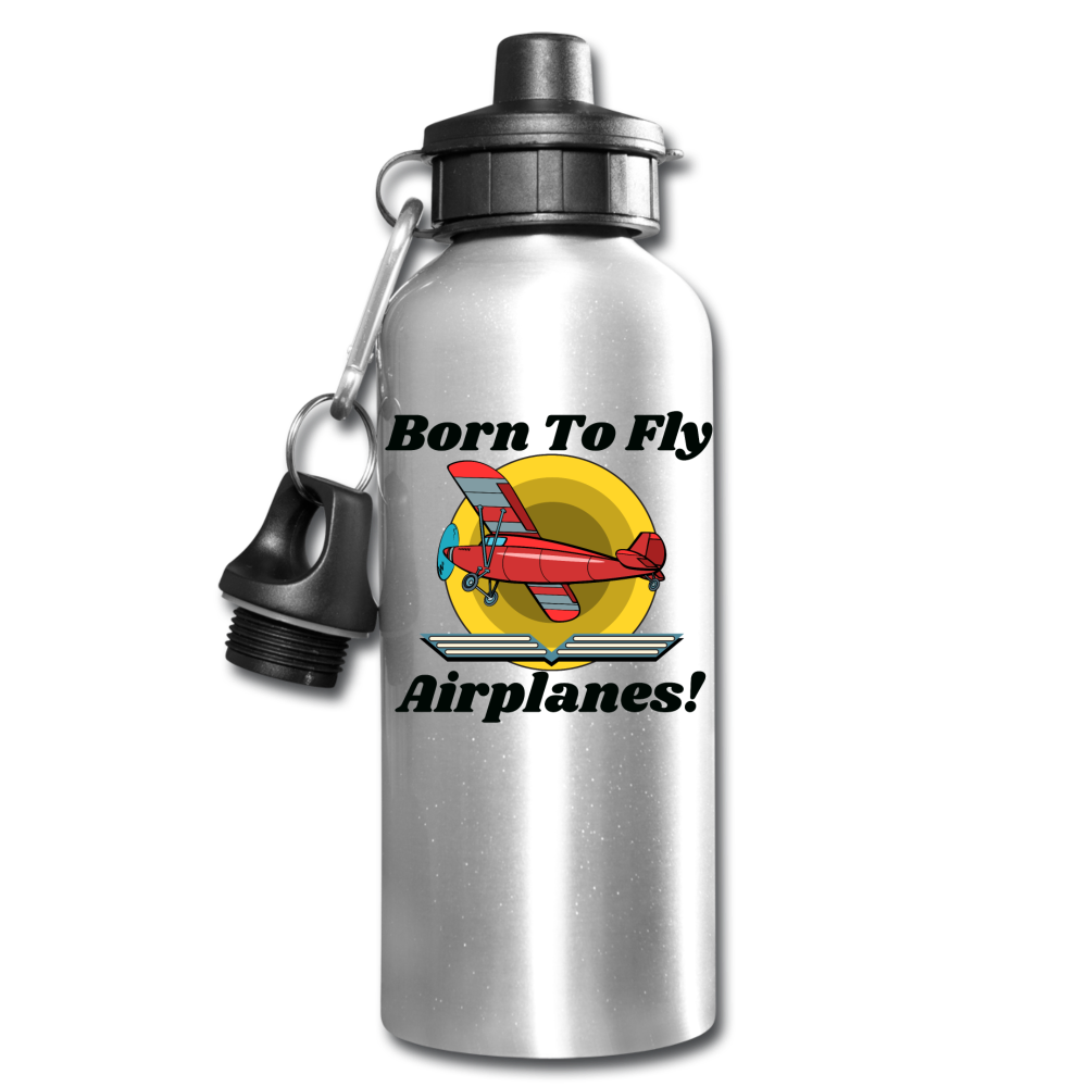 Born To Fly - Airplanes - Water Bottle - silver