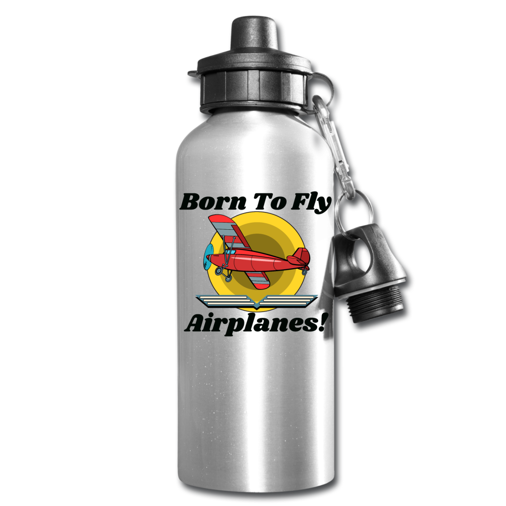 Born To Fly - Airplanes - Water Bottle - silver