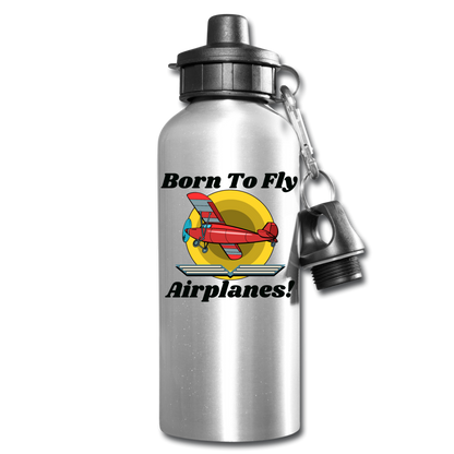 Born To Fly - Airplanes - Water Bottle - silver