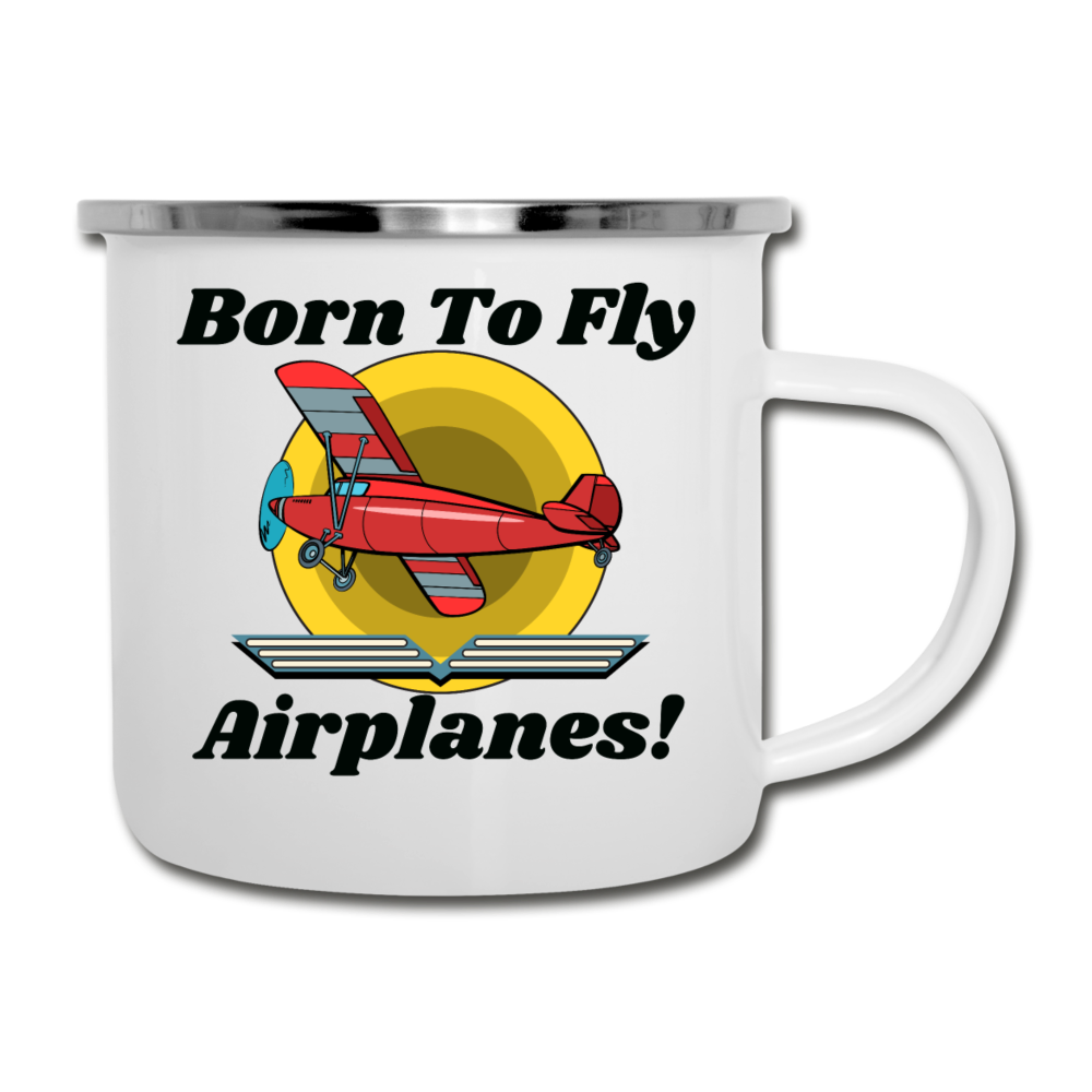 Born To Fly - Airplanes - Camper Mug - white